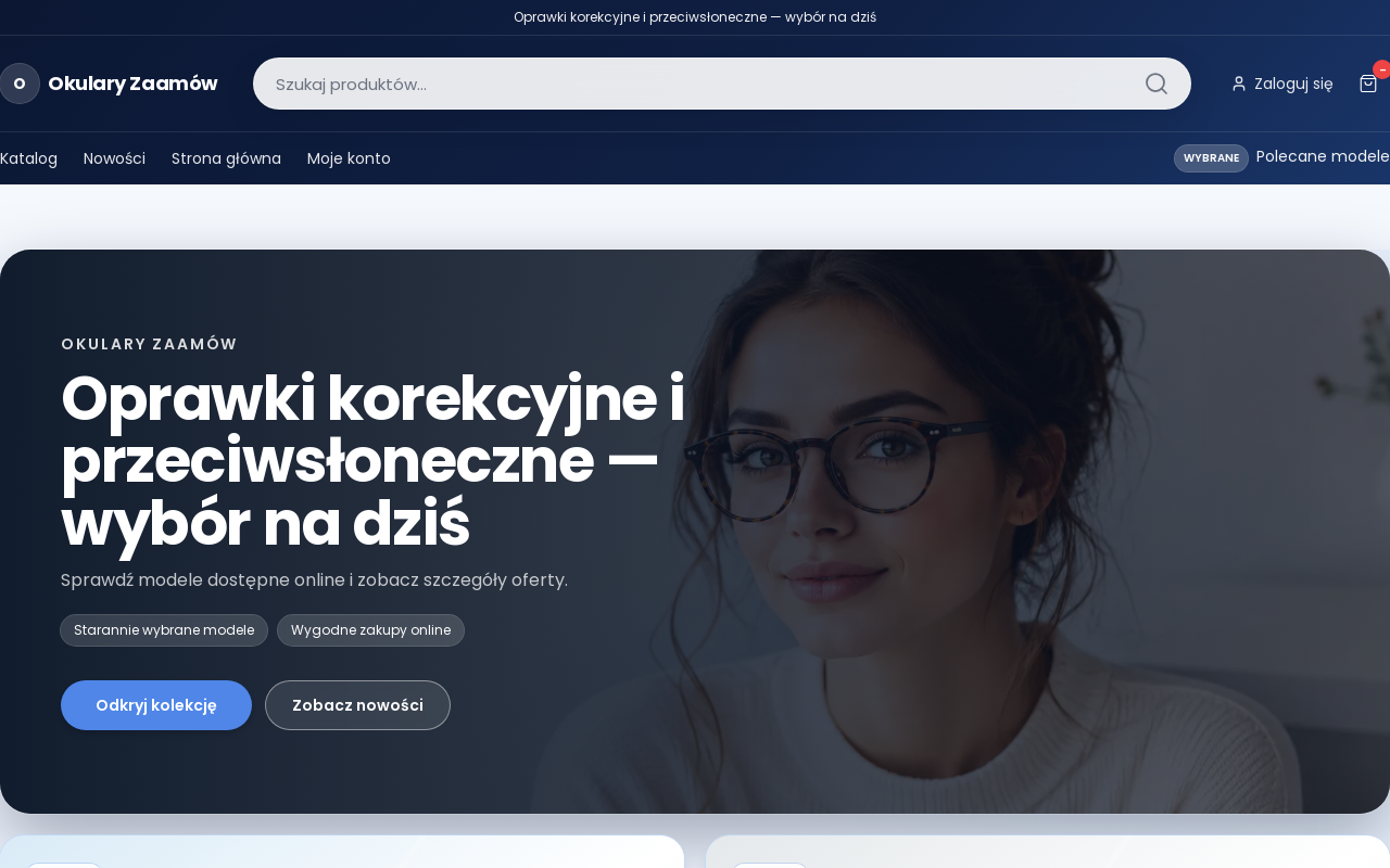 Zrzut ekranu sklepu Okulary Zaamów