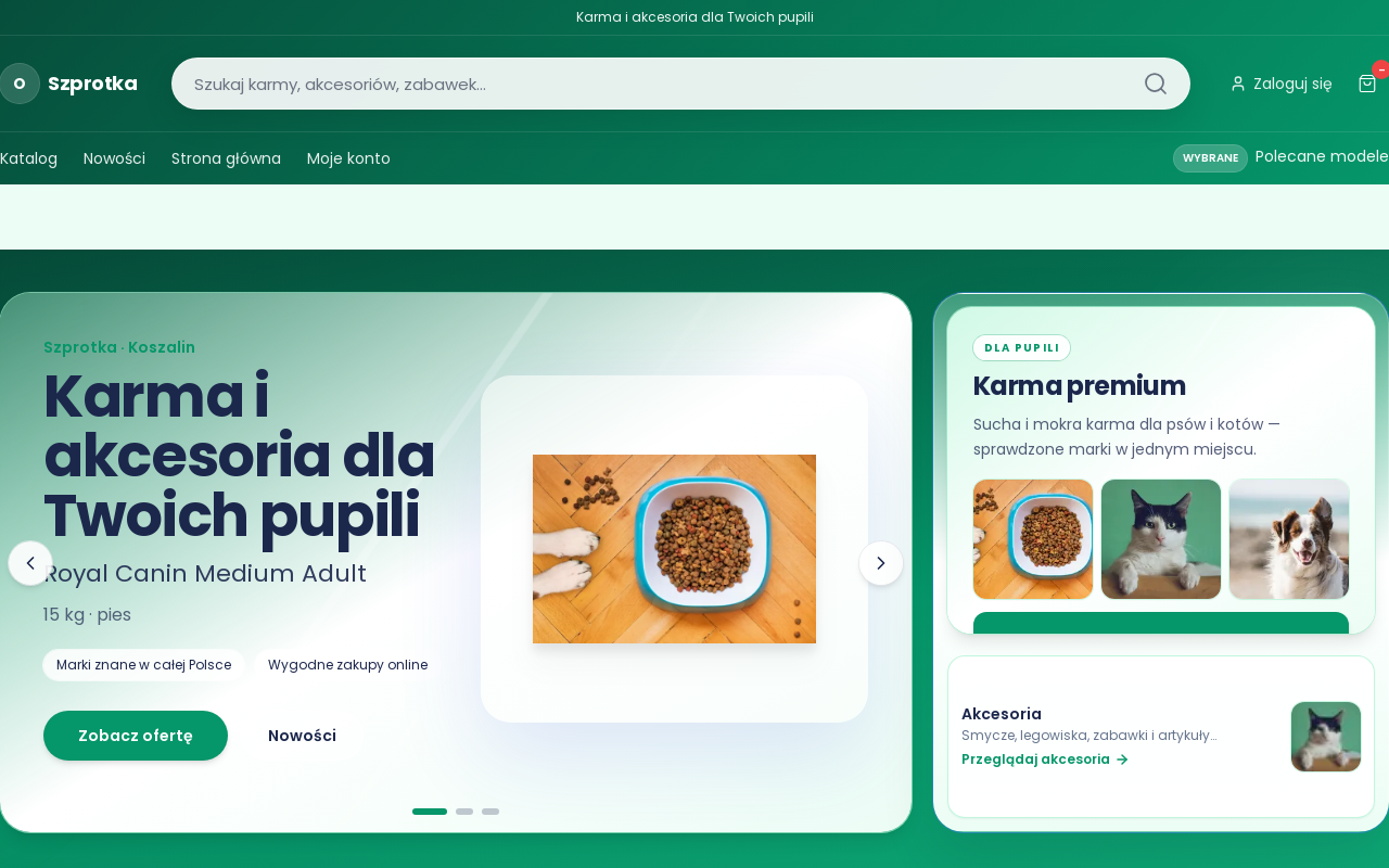 Zrzut ekranu sklepu Szprotka
